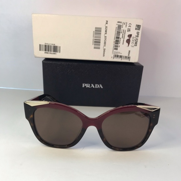 New Authentic Prada Brown Cat Eye Ladies Sunglasses PR 02WS 07C0D1 - Picture 5 of 14